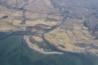 Oblique aerial view of the mouth of the River Torridon, looking ENE.