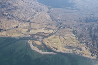Oblique aerial view of the mouth of the River Torridon, looking NE.