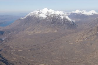 General oblique aerial view of Liathach and the Coire Dubh Mor, looking WNW.