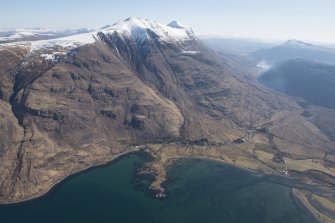 General oblique aerial view of Liathach and Glen Torridon, looking ENE.