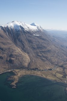 General oblique aerial view of Liathach and Glen Torridon, looking NE.