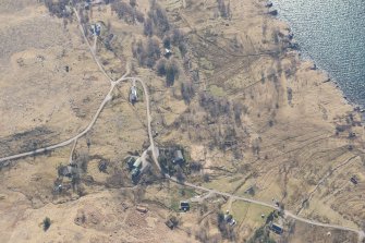 Oblique aerial view of Alligin, looking SE.