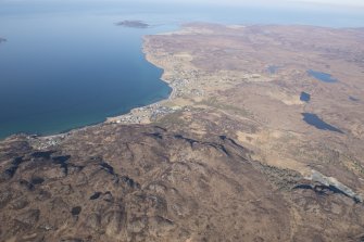 General oblique aerial view of Gairloch with Longa Island beyond, looking NW.