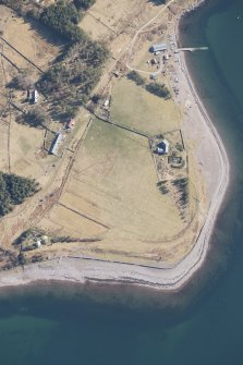 Oblique aerial view of Scoraig township, looking E.