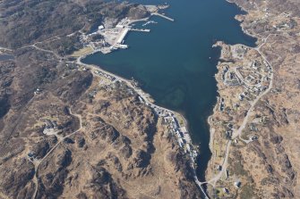 Oblique aerial view of Lochinver, looking WSW.