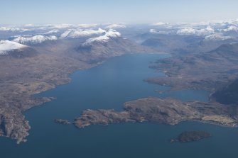 General oblique aerial view of Loch Shieldaig and Upper Loch Torridon, looking E.