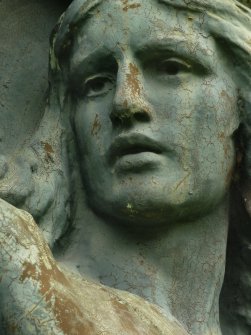 Image showing the head of a bronze statue of an angel, St. Cuthbert's Cemetery, Edinburgh.