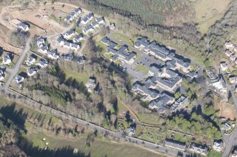 Oblique aerial view of Dingleton, Melrose, looking W.