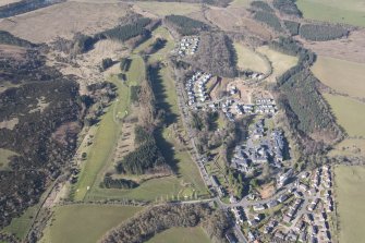 Oblique aerial view of Dingleton, Melrose, looking SW.