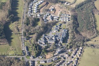 Oblique aerial view of Dingleton, Melrose, looking SW.