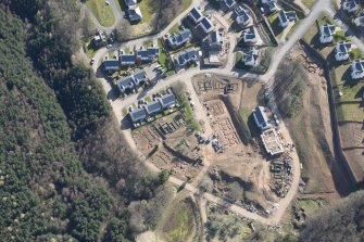 Oblique aerial view of Dingleton, Melrose, looking E.