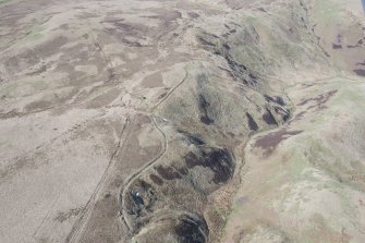 Oblique aerial view of Yearning Saddle Refuge, looking SW.