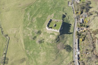 Oblique aerial view of Hume Tower, looking SW.
