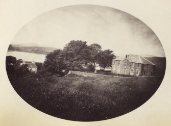 View of Kilmichael Of Inverlussa Parish Church and adjoined Inverlussa House, formerly Parish Manse, in North Knapdale, Argyll.
Titled: '39. Noth Knapdale Church & Manse.'
PHOTOGRAPH ALBUM NO 186: J B MACKENZIE ALBUMS vol.1