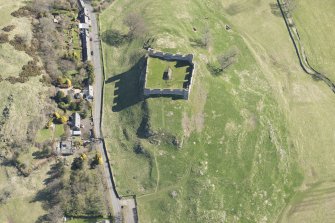 Oblique aerial view of Hume Tower, looking ENE.