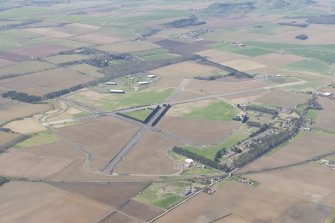 Oblique aerial view of East Fortune Airfield, looking SW.