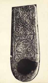 View of late medieval carved stone at Kilmory Chapel, or St Maelrubha's Chapel, Kilmory, South Knapdale.
Titled: '116. At Kilmory.'
PHOTOGRAPH ALBUM NO 186: J B MACKENZIE ALBUMS vol.1