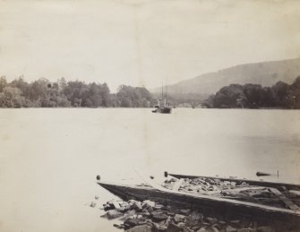 View of Loch Tay with the Kenmore Bridge over Loch Tay situated in the background, at Kenmore, Perth.
PHOTOGRAPH ALBUM No. 187, (cf PAs 186 and 188) Rev. J.B. MacKenzie of Colonsay Albums,1870, vol.2.
