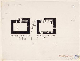 Publication plan of ground and first floor, Gamescleuch Tower.