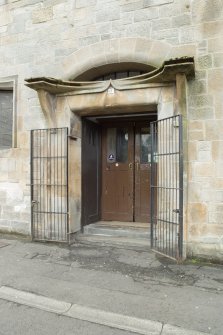 Detail of main entrance to church hall.