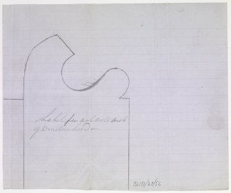 Section of label for outside arch of window head at Coldingham Priory.
Titled: 'Label for outside arch of window head'.