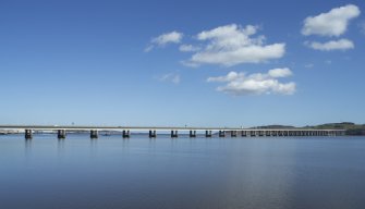 Exterior. View of the Tay Bridge, taken from the north west, adjacent the Olympia leisure centre.