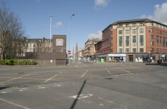 View from the east, looking across St George's Cross to the subway station, with Great Western Road beyond.