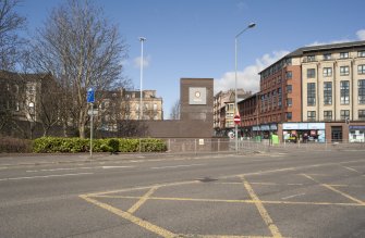 View from east, looking across St George's Cross to the subway station.