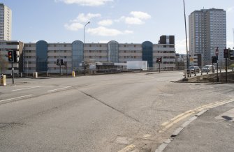 View from west, looking across Cowcaddens Road to the subway station.