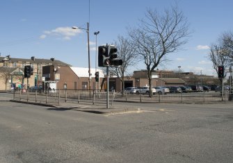 View from south west, looking across Bridge Street to the subway station