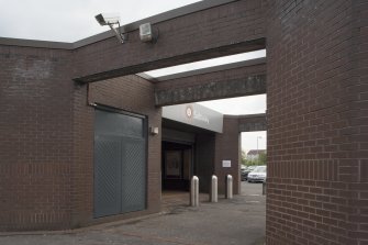 View of the entrance to Bridge Street subway station