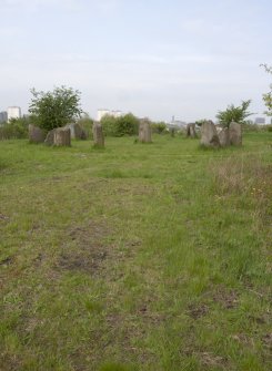 Long view towards the Sighthill Stone Circle, taken from the east