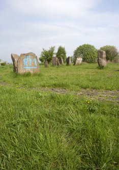 Low level view looking north across the western half of the Sighthill Stone Circle