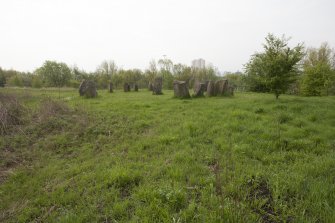 View taken on the approach to the Sighthill Stone Circle from the north west