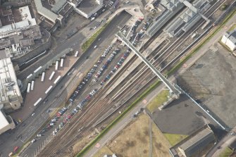 Oblique aerial view of Stirling Station, looking NW.