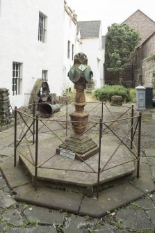 General view of sundial, Huntly House Museum, 146 Canongate, Edinburgh, from N.