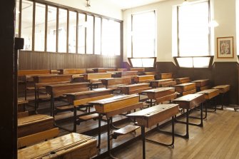 Interior. View of World War Two Classroom.