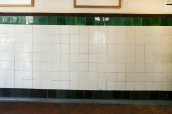 Interior. Detail of tiles in the second floor corridor.