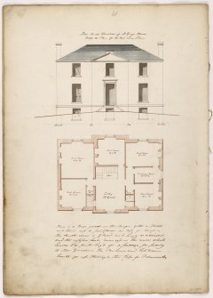 Sheet No. 48. Mr Grays House. House for Mr Gray at 166 Nethergate. First Floor Plan. Rear Elevation. Large two Storey and one lower floor House/Villa.