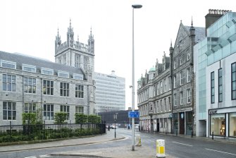 View from north showing Brewdog Bar in relation to Marischal College and St. Nicholas House