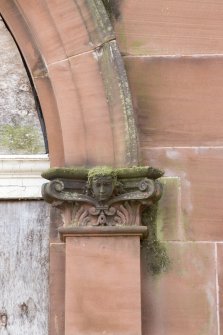 Detail of capital on ground floor round-arched window.