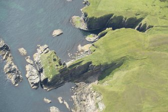 Oblique aerial view of Bucholly Castle, looking S.