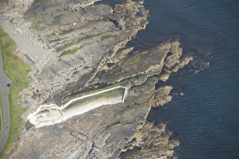 Oblique aerial view of Trinkie Bathing Pool, looking N.