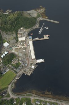 Oblique aerial view of Culag Pier, looking W.