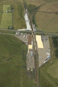 Oblique aerial view of Georgemas Junction Station, looking W.