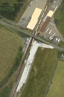 Oblique aerial view of Georgemas Junction Station, looking NE.