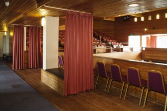 Interior. First Floor. Balcony. View of partitioned seating from West.