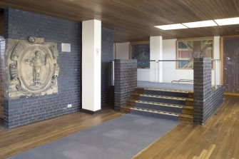 Interior. Ground Floor. Foyer. View of staircase from North.