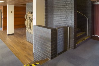 Interior. Ground Floor. Foyer. View of staircase from West.