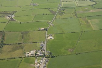 General oblique aerial view of St Molio's Church, looking to the NNE.